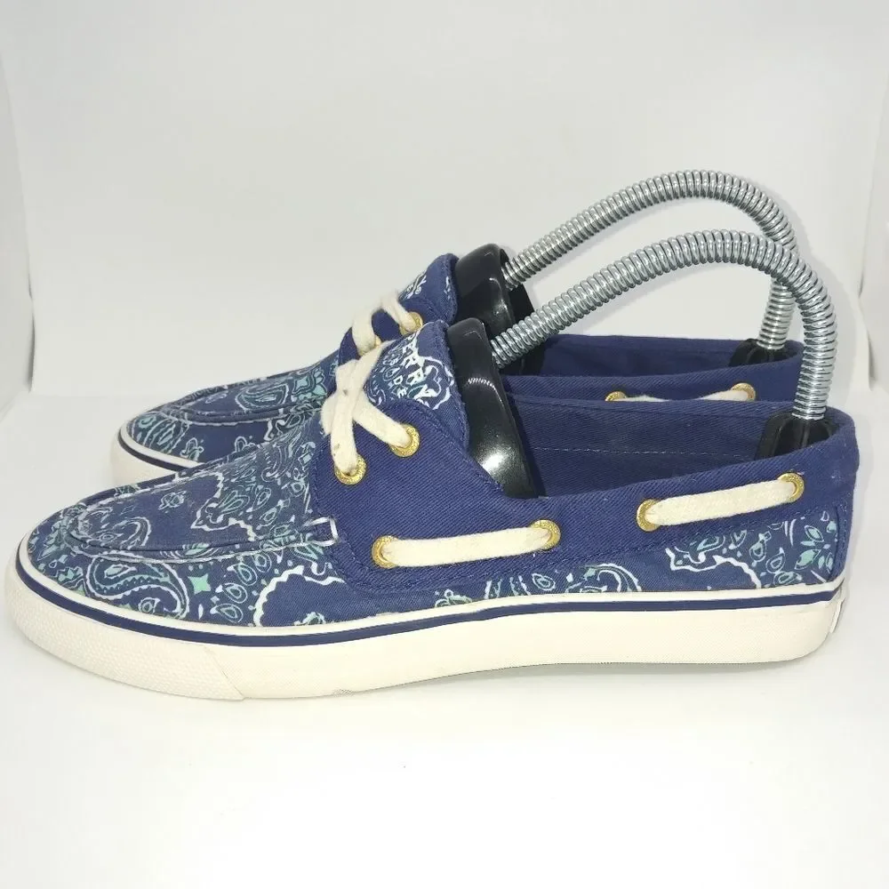 Sperry Top Sider Men's Boat Shoes Size 7 M Blue, Green,‎ White